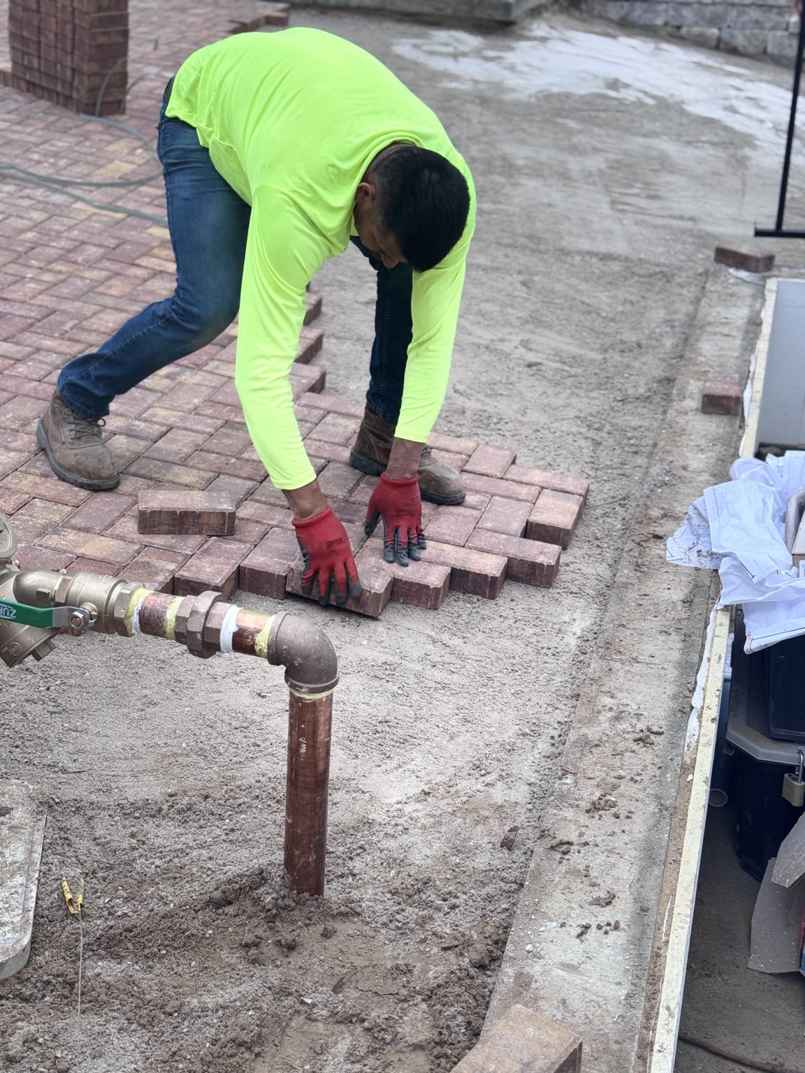 Paver crew installation